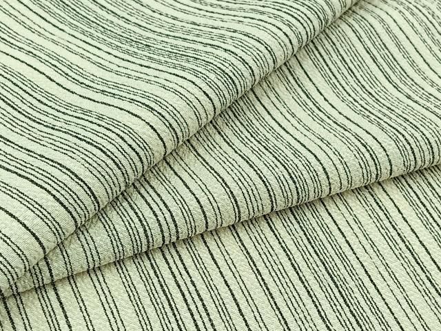 平和屋着物▽本塩沢 単衣 縞 正絹 AABC2221jh