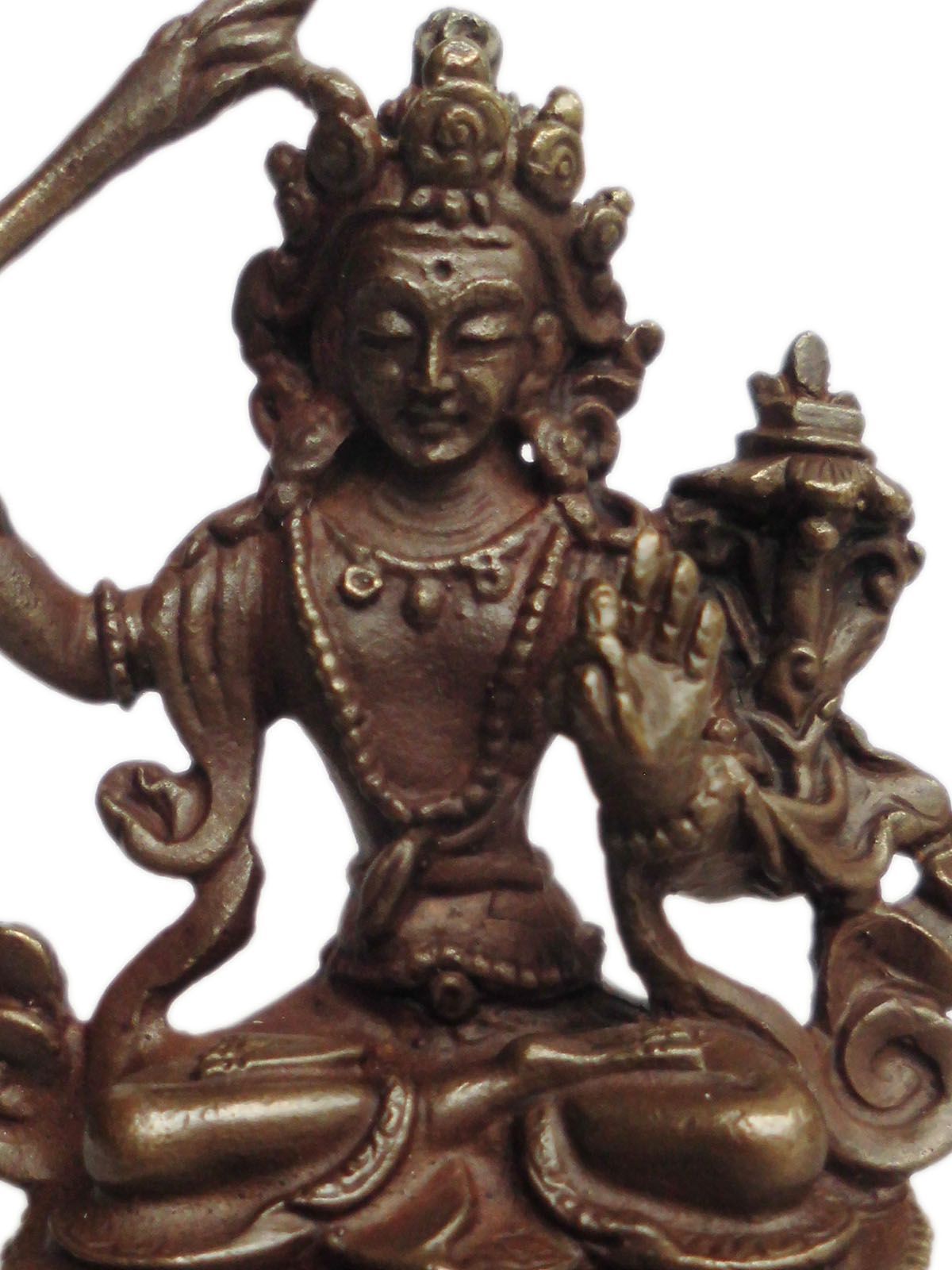 アジアン雑貨 ネパール仏像 銅製 文殊菩薩像(マンジュシュリー)53