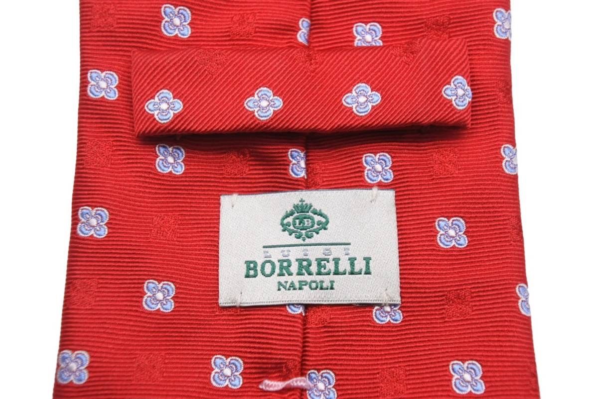 LUIGI BORRELLI ルイジボレッリ シルクサテンドットネクタイ 刺繍