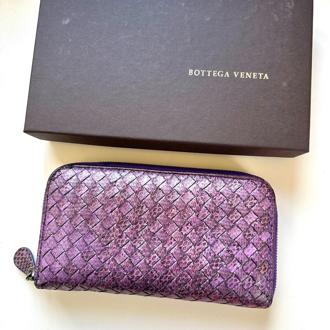 ボッテガヴェネタ BOTTEGA VENETA 長財布 イントレチャート パイソン 