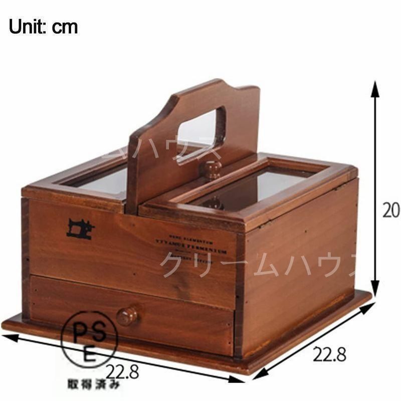 【新品未使用】すずりと木製ケース 新品?未使用】新品裁縫箱 ソーイングキット、レトロな木製