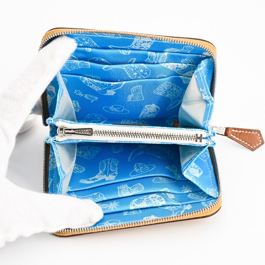HERMES エルメス シルクイン コンパクト ブルー HERMES エルメス 財布