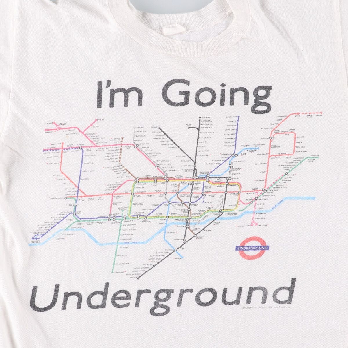 古着 LONDON UNDERGROUND ロンドン地下鉄 アドバタイジングTシャツ レディースS相当 ヴィンテージ /eaa549040 古着 LONDON UNDERGROUND ロンドン地下鉄 アドバタイジングT