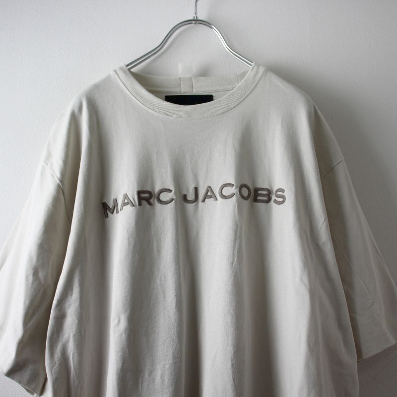 マークジェイコブス MARC JACOBS 美品 2021 THE BIG T-SHIRT O/S/アイボリー ビッグTシャツ ロゴ カットソー【2400013486132】