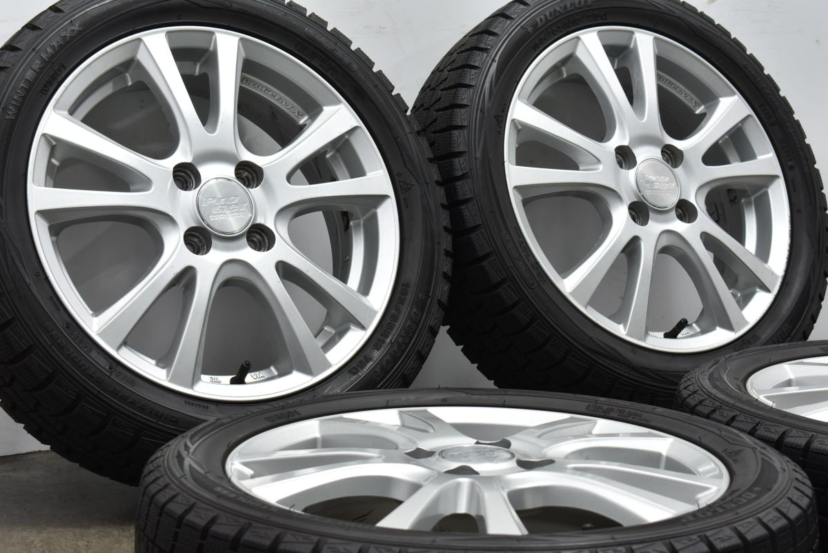 【バリ溝】PROGET MX 15in 4.5J +43 PCD100 ダンロップ ウインターマックス WM01 165/55R15 交換用 N-BOX サクラ デリカミニ ワゴンR