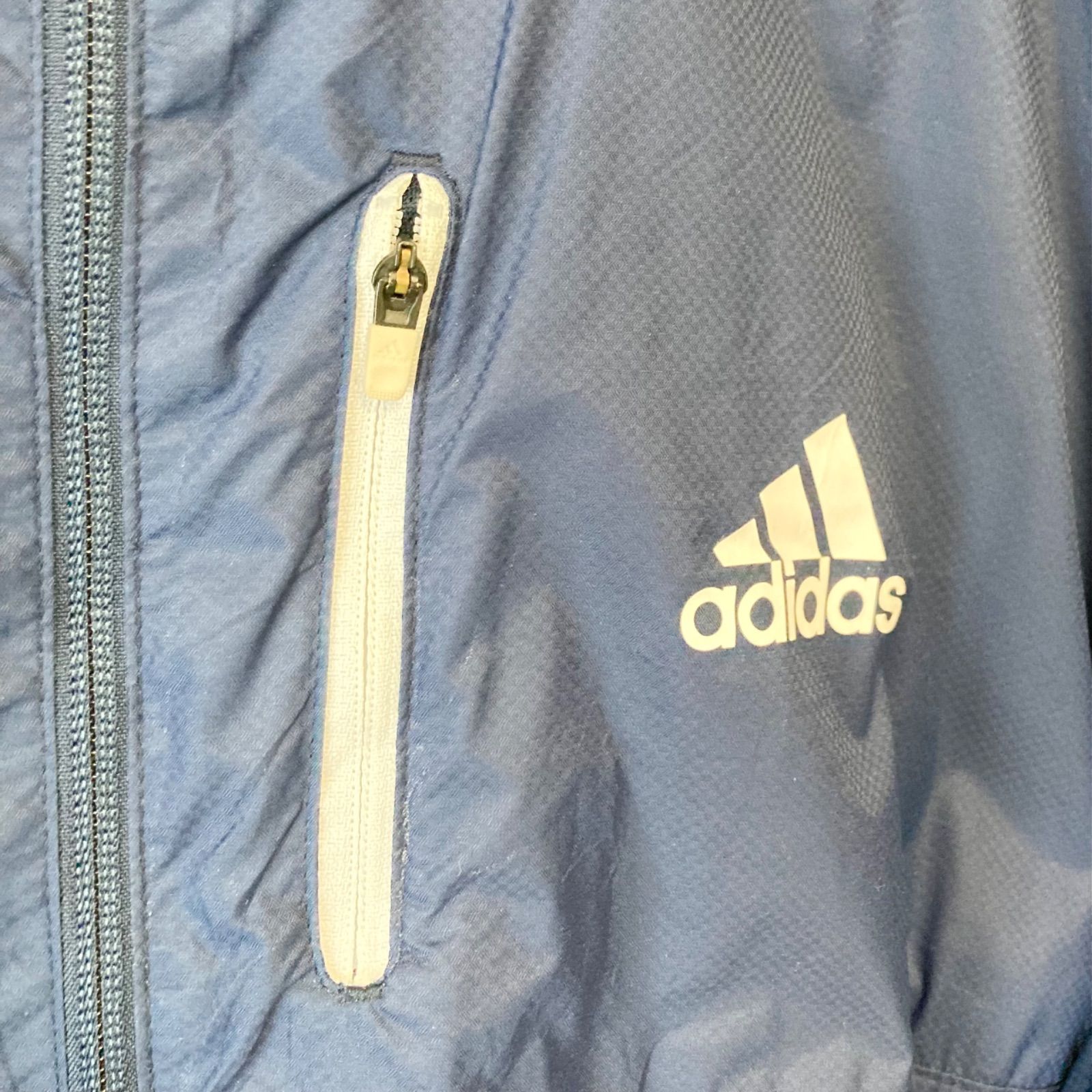 メンズ古着アウター1 古着】adidas ナイロンジャケット ネイビー メンズ ウィンド
