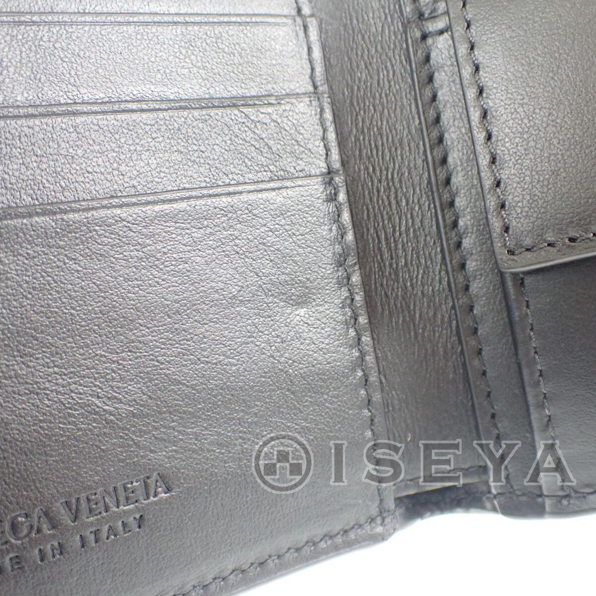 【中古】【Aランク】BOTTEGA VENETA ボッテガヴェネタ カセット コインパース付き二つ折りウォレット 二つ折り財布 649605 V1Q73 1045 メンズ ブラック【ISEYA】