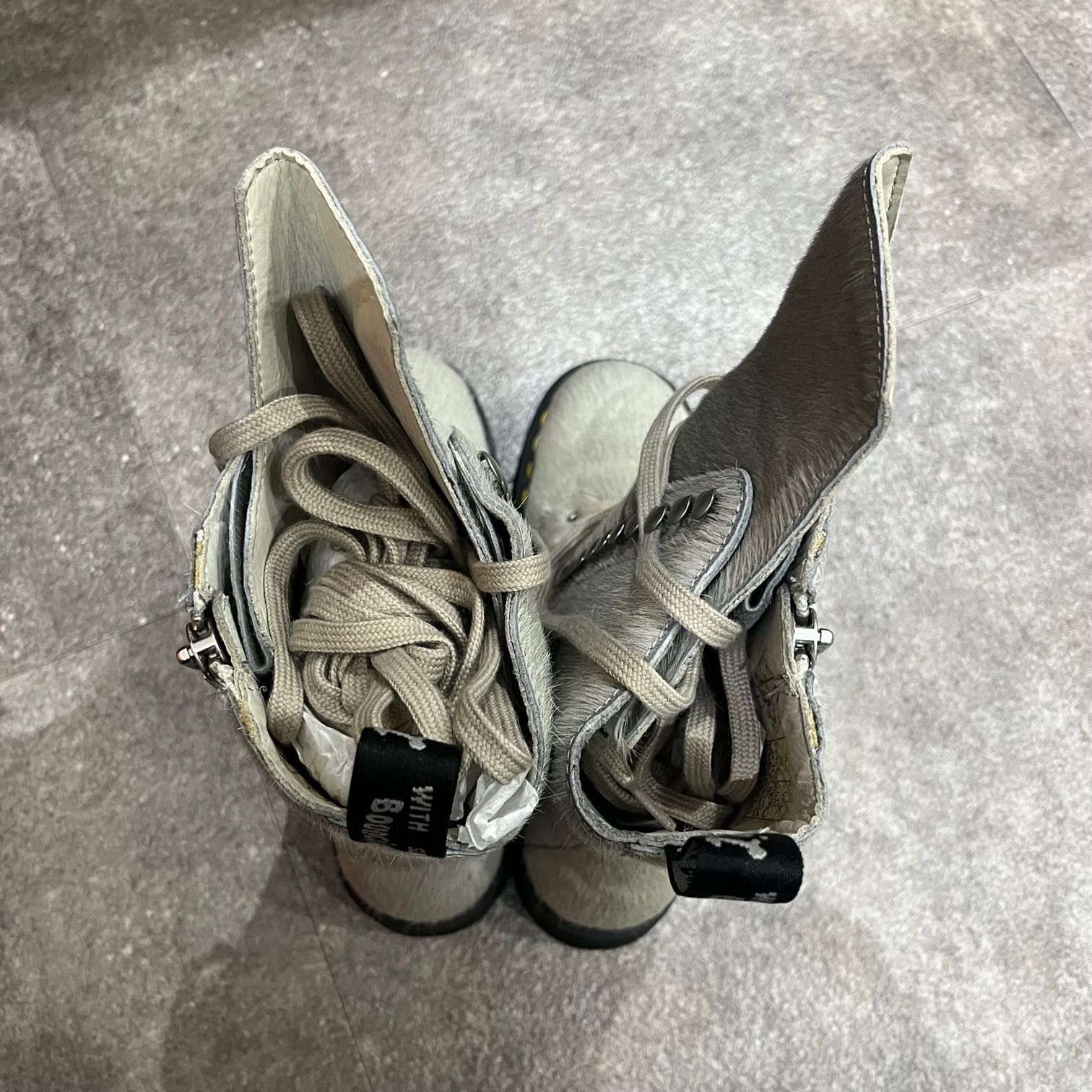 定価116600円 新品 RICK OWENS DR. MARTENS 1918 ハラコ 18ホール 