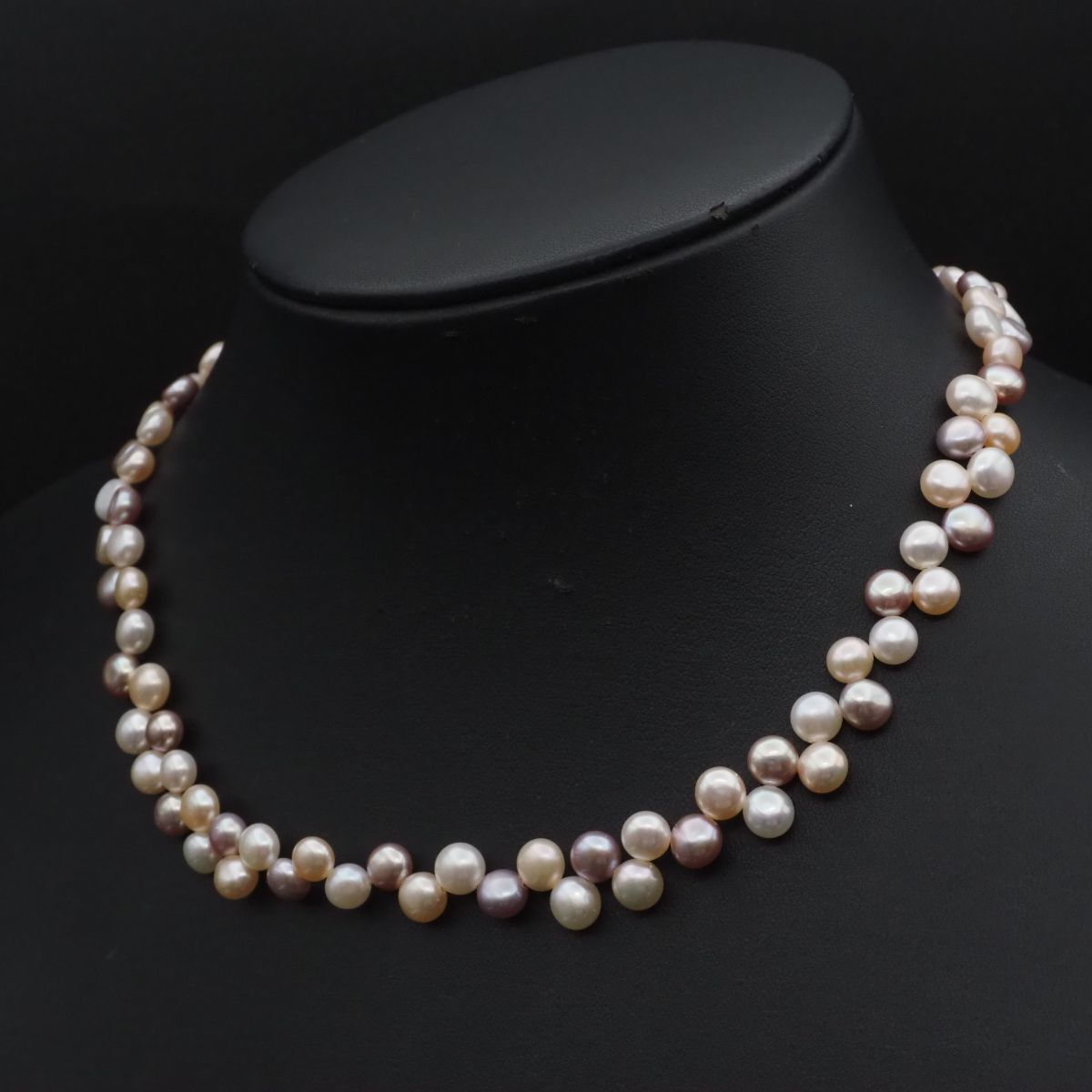 G823 淡水真珠 パール SILVER刻印 ネックレス デザイン シルバー 6月