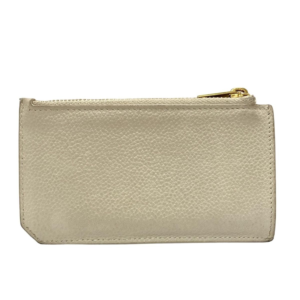 SAINT LAURENT PARIS サンローランパリ コインケース フラグメント ジップポーチ 631992 グレーベージュ カードケース付き レザー