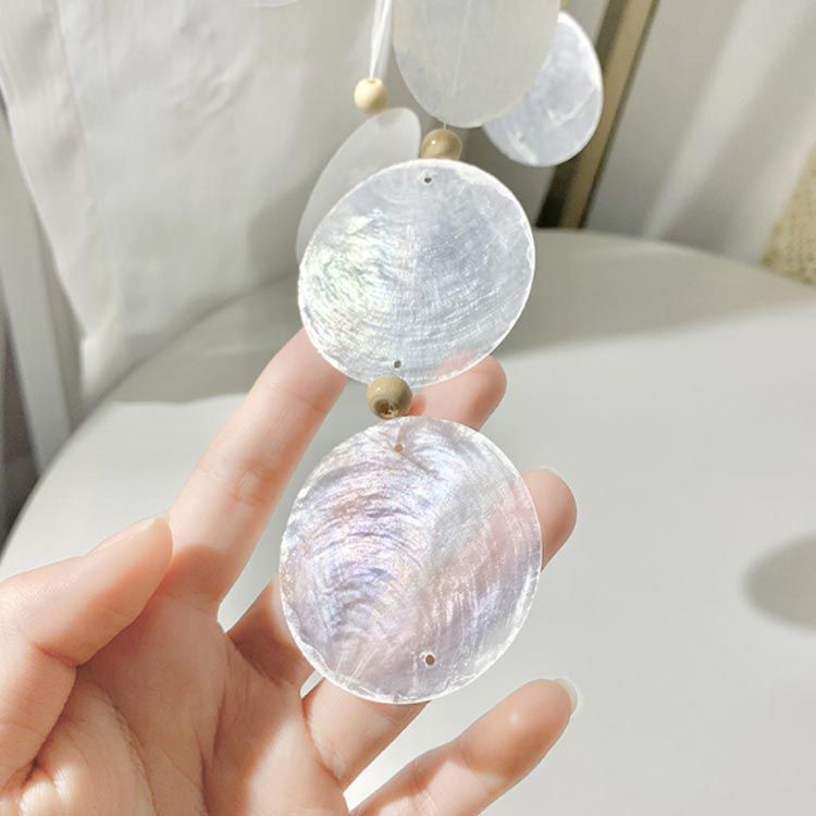 貝殻 雑貨 風鈴 貝 ドアチャイム シェル カピス貝 つり下げ 月