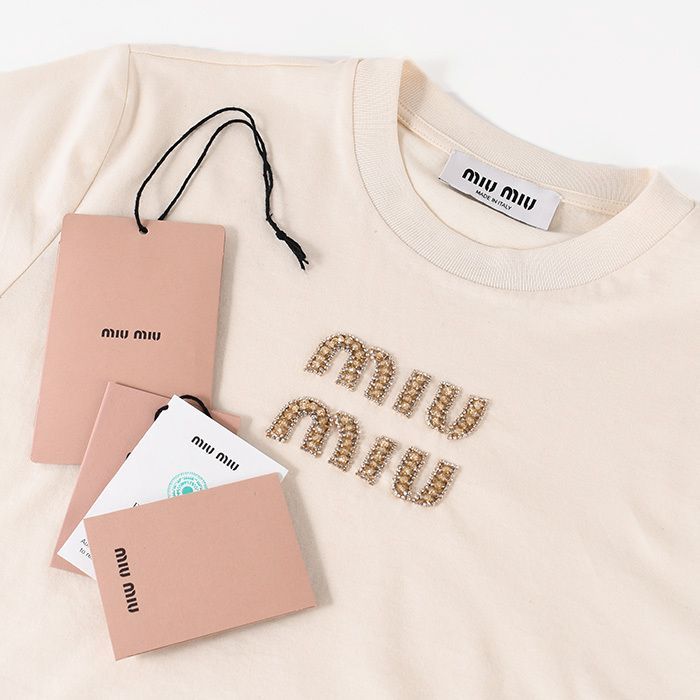MIU MIU ミュウミュウ トップス ジャージー Tシャツ MJN499 1585