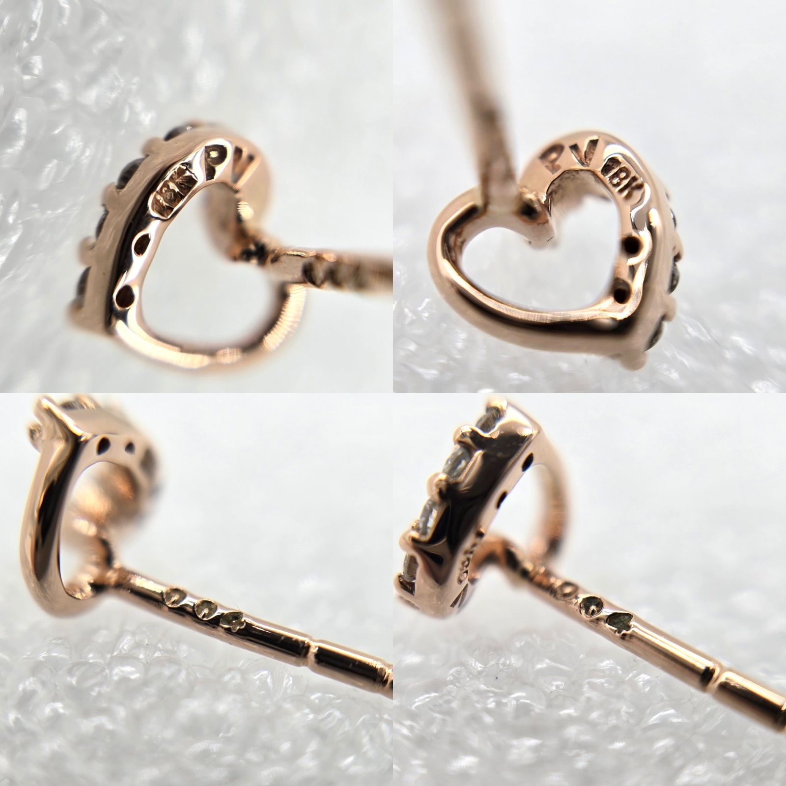 Ponte Vecchio ポンテヴェキオ オープンハート ダイヤモンド ピアス 両