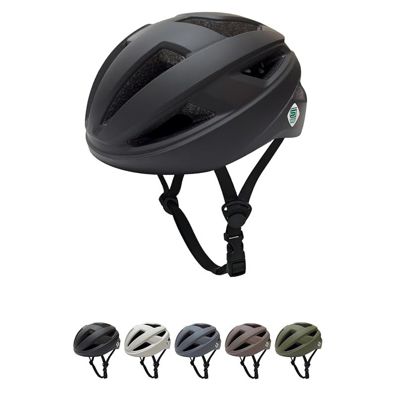 【新品】 SMRG 【SG規格】自転車 ヘルメット 大人 自転車用 ロードバイク 【軽量】 レディース メンズ 通学 通勤 M 53-57cm / L 55-60cm (ブラック， M(53～57)) 1