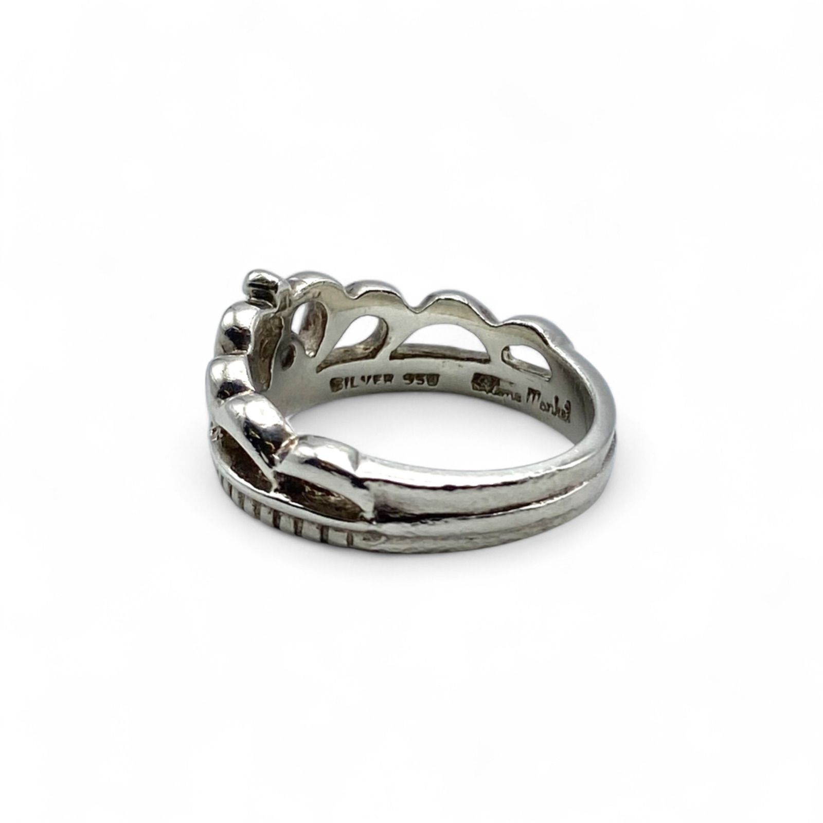高貴な意匠】クラウン 王冠 Silver 925 刻印 00s Vintage Design Ring 