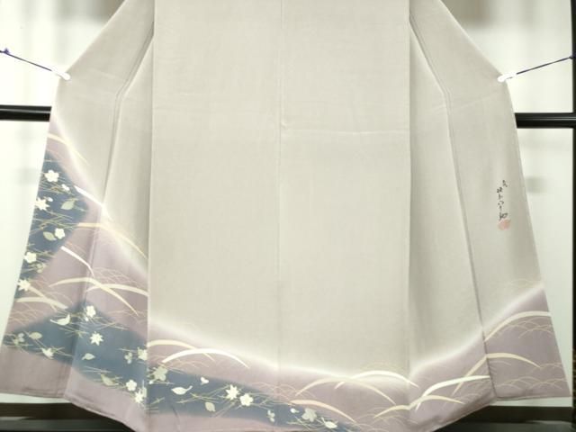 平和屋着物○五代 歌舞伎役者 坂東八十助 訪問着 吹き寄せ花文 暈し