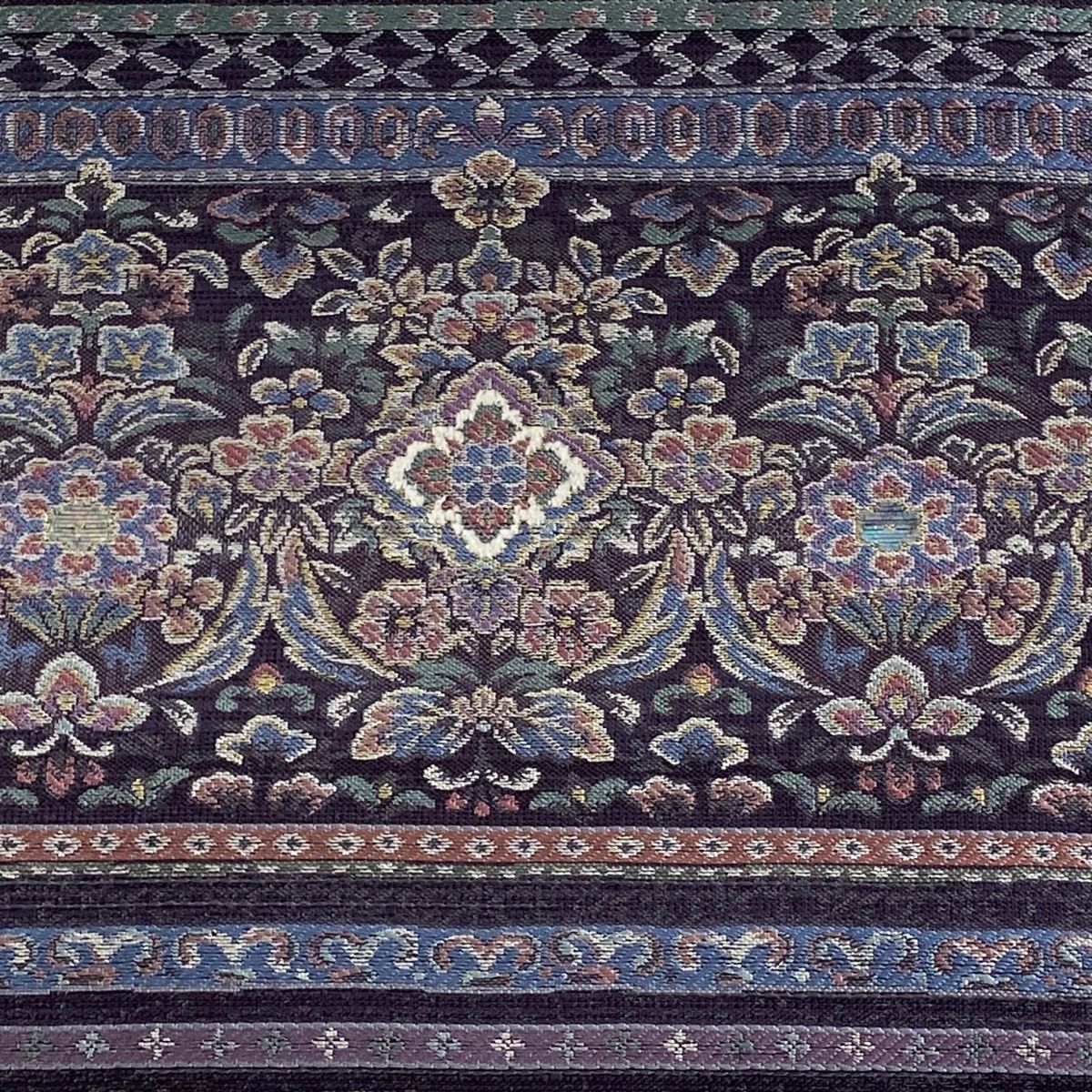 付け帯 秀品 作り帯 やまと 華文 縞模様 箔 金糸 紫 正絹