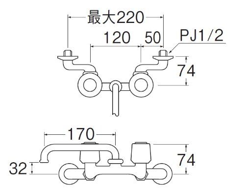 K21-LH ツーバルブ混合栓