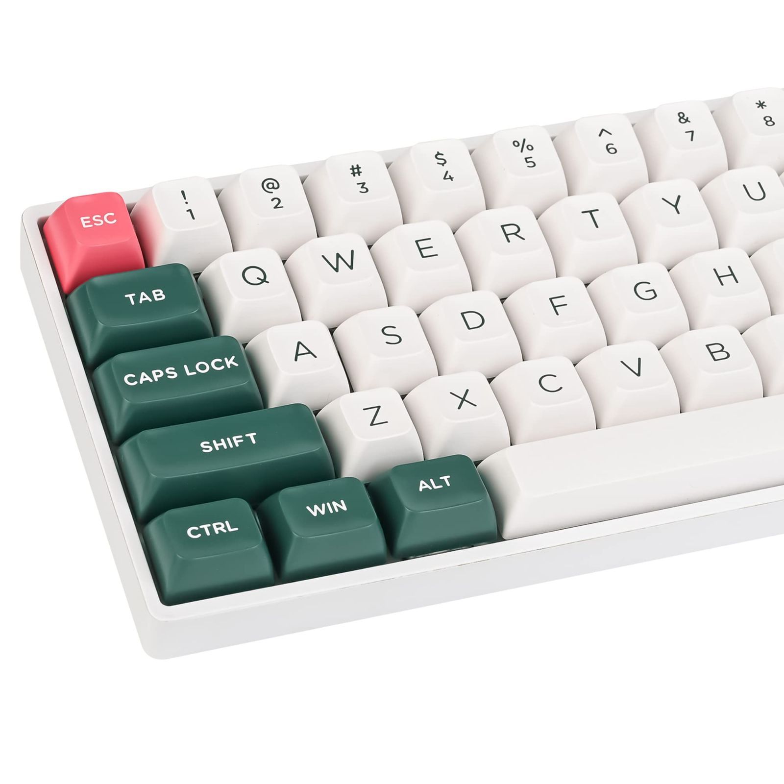 【新着商品】15 キーのダブルショットキーキャップセット ゲーミングメカニカルキーボード用 GK61 64 6% 軸 MX カスタムキーキャップ、CherryGateron ASA forest Pine
