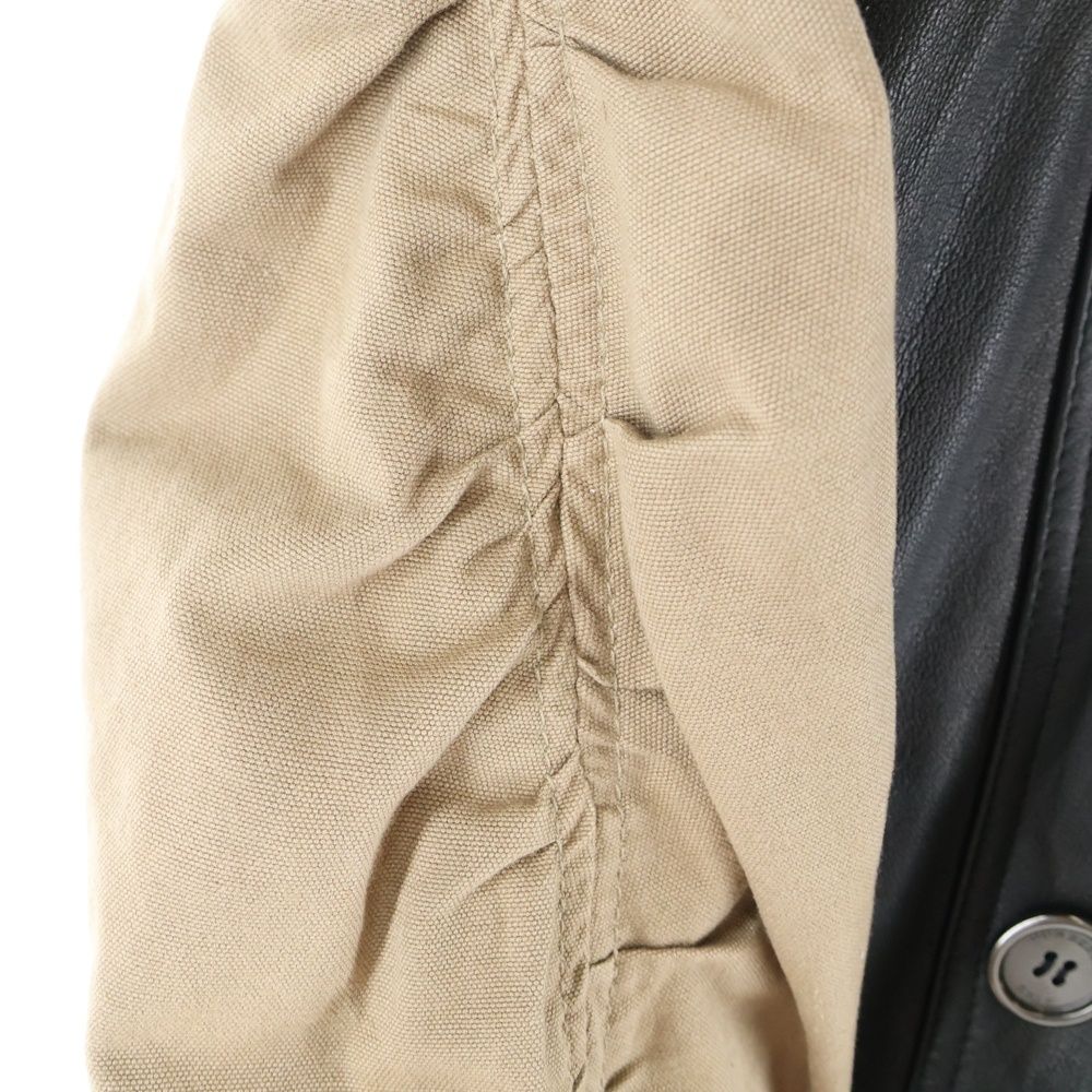  BRIT バーバリー ブリット レザー切り替え ラグランスリーブ トレンチ ジャケット ショート コート ブラック ベージュ レディース 3763127 長袖 シャツ ブラウス