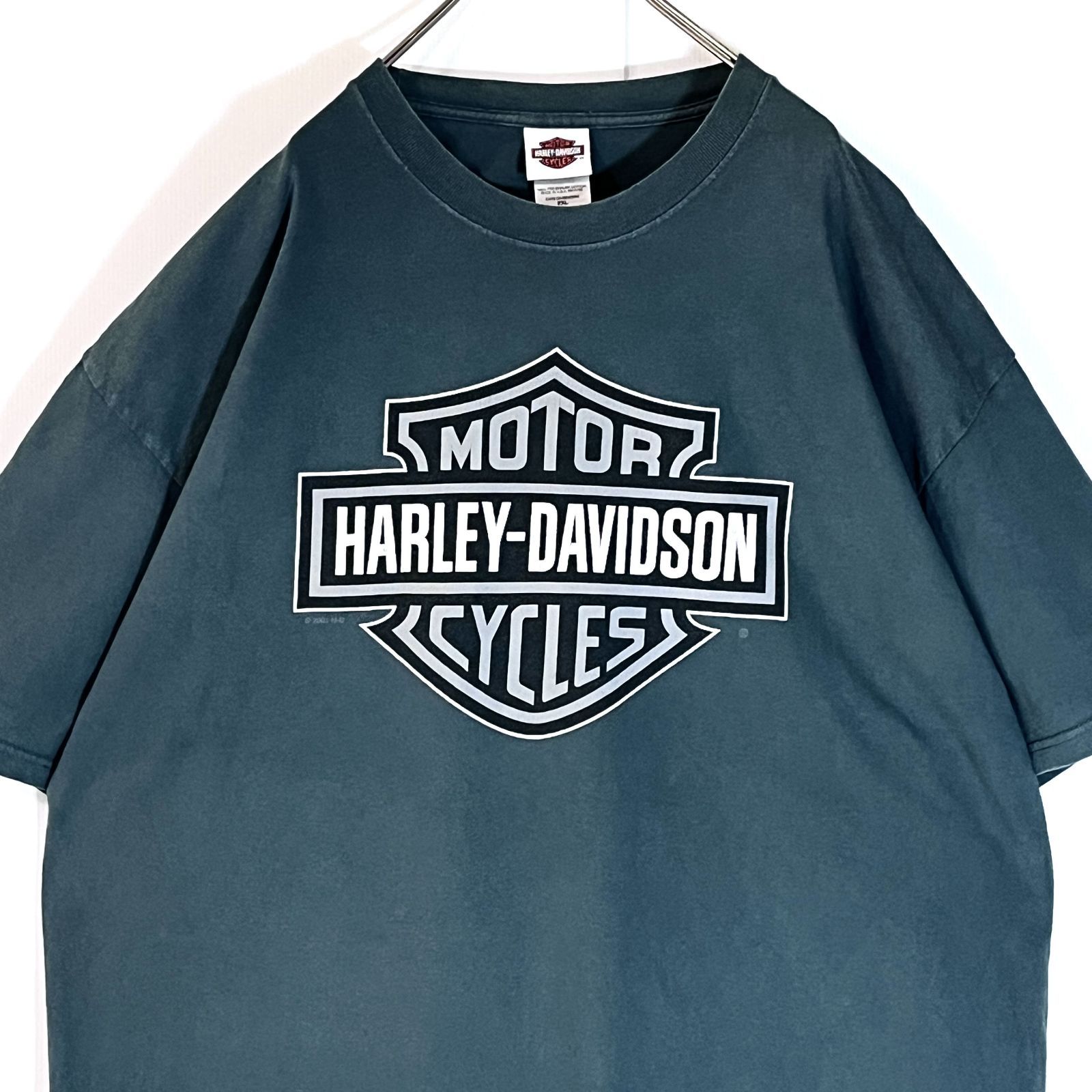 USA製 Harley-Davidson ハーレーダビッドソン 2XL グリーン エンブレム 