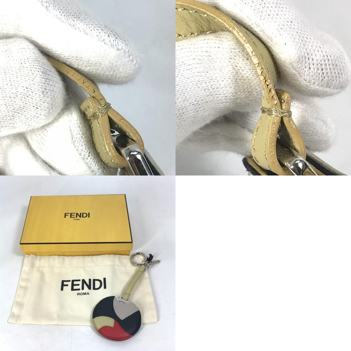 FENDI フェンディ バッグチャーム ミラー付き 鏡 7AR455 レザー - メルカリ