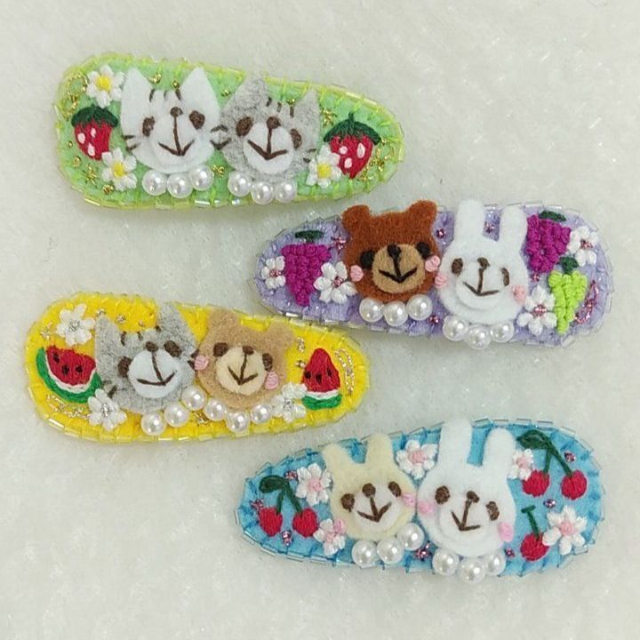 さくらんぼ♡仲良しうさぎ♡5センチパッチンピン