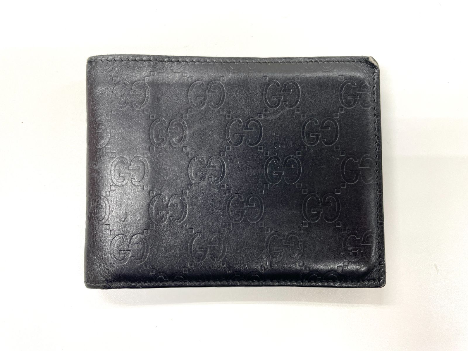 GUCCI グッチ グッチシマ レザー 2つ折財布 146226 ブラック