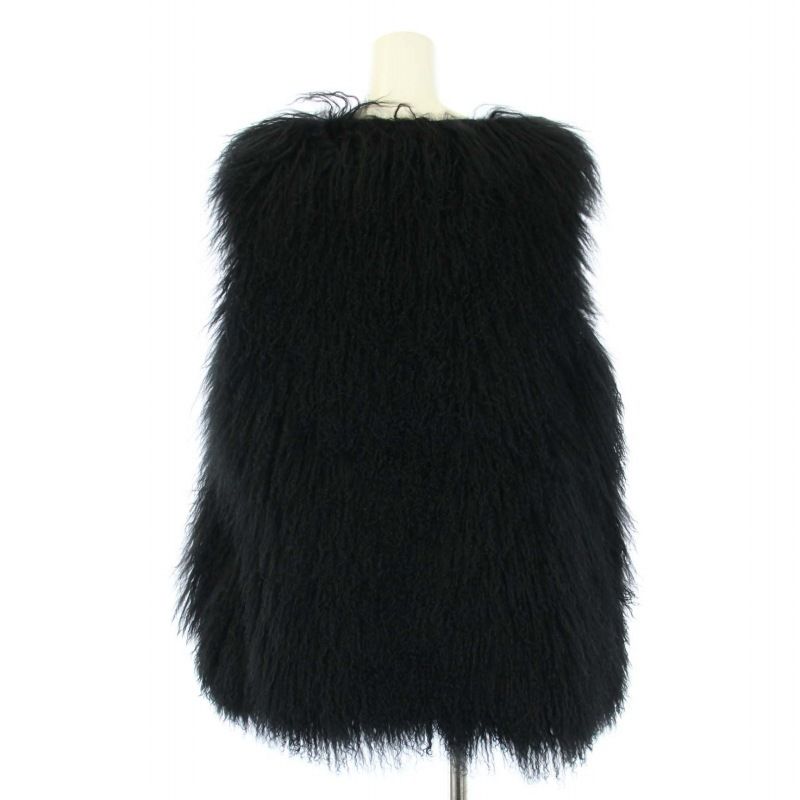 ゼロエイトサーカス 08SIRCUS tibet lamb fur vest チベットラムファーベスト ジャケット 前開きトッパー 1 S 黒  ブラック S16AL-LE03 /BB ■GY30