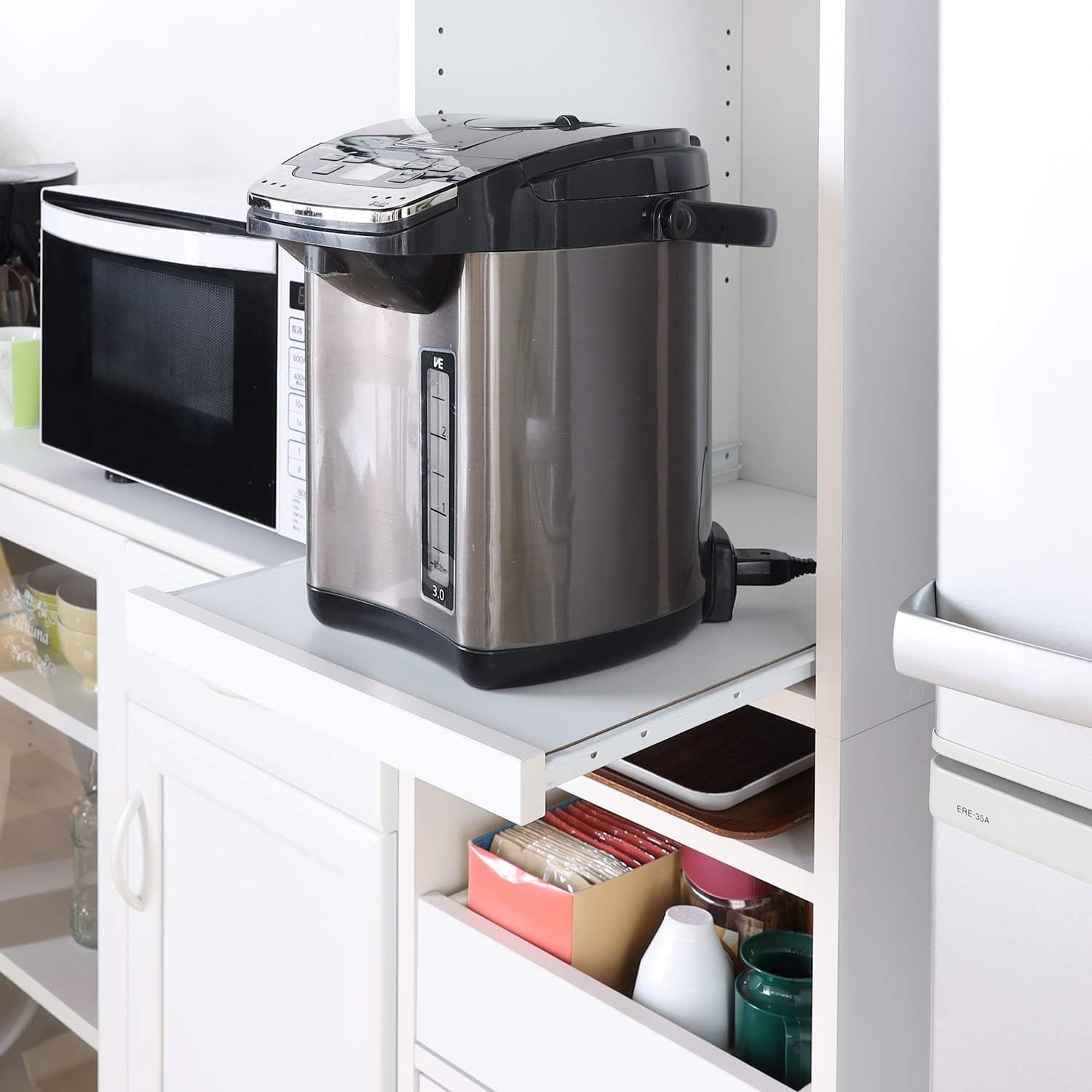 白井産業 食器棚 スリム オフィス向け ホワイト 幅38.8 高さ179.8 奥行  