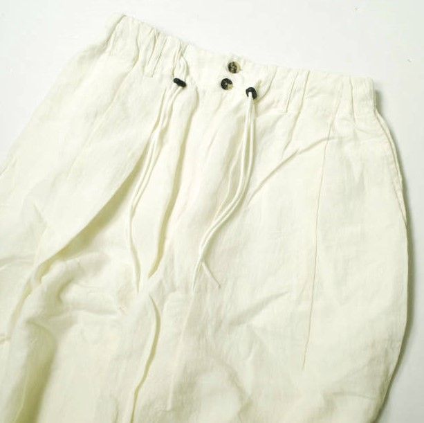 Sillage シラージ 日本製 LINEN CIRCULAR PANTS リネンサーキュラーパンツ Free Ivory イージー ワイド バギー  バルーン タック ボトムス g17819 - メルカリ