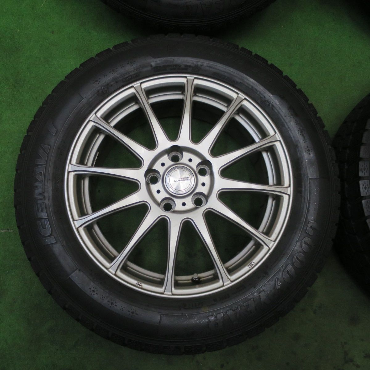 バリ溝 キレイ 9.5分 スタッドレス 225 60R17 グッドイヤー アイスナビ7 ravrion LUMIERE ラブリオン 17インチ PCD114.3 5H 5091705TTス FFCRYSTALESIA_COM