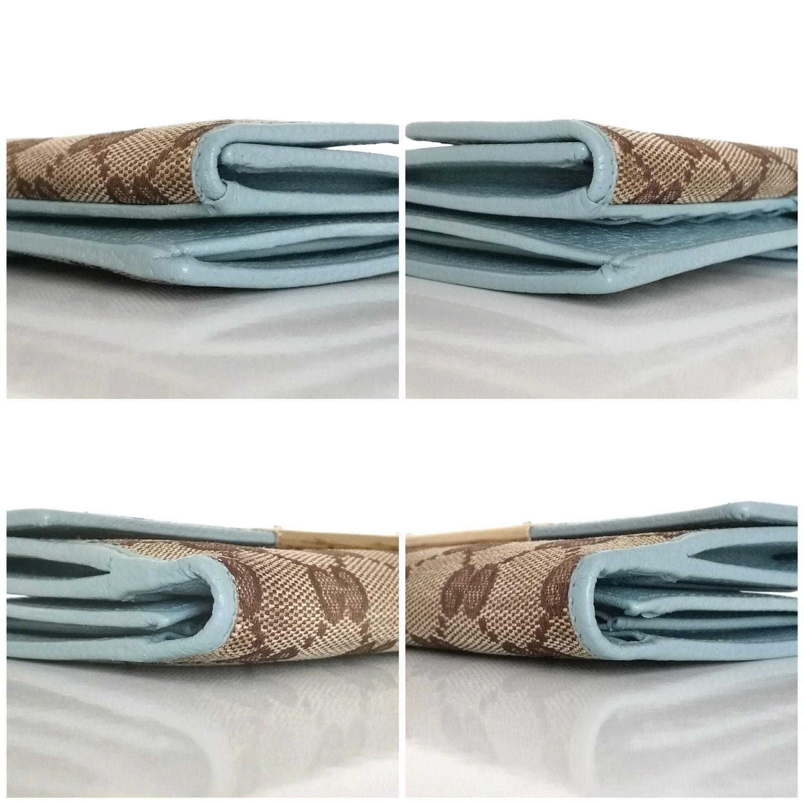 GUCCI　グッチ　GGキャンバス　Wホック　長財布　ブルー GUCCI グッチ GGキャンバス Wホック 長財布 ブルー - メルカリ