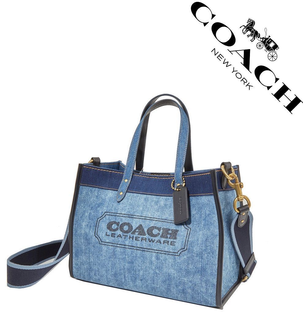 COACH コーチバッグ 89163 デニム ハンドバッグ ショルダーバッグ トートバッグ 2WAYバッグ ポーチ付き アウトレット品 新品未使用 -  メルカリ