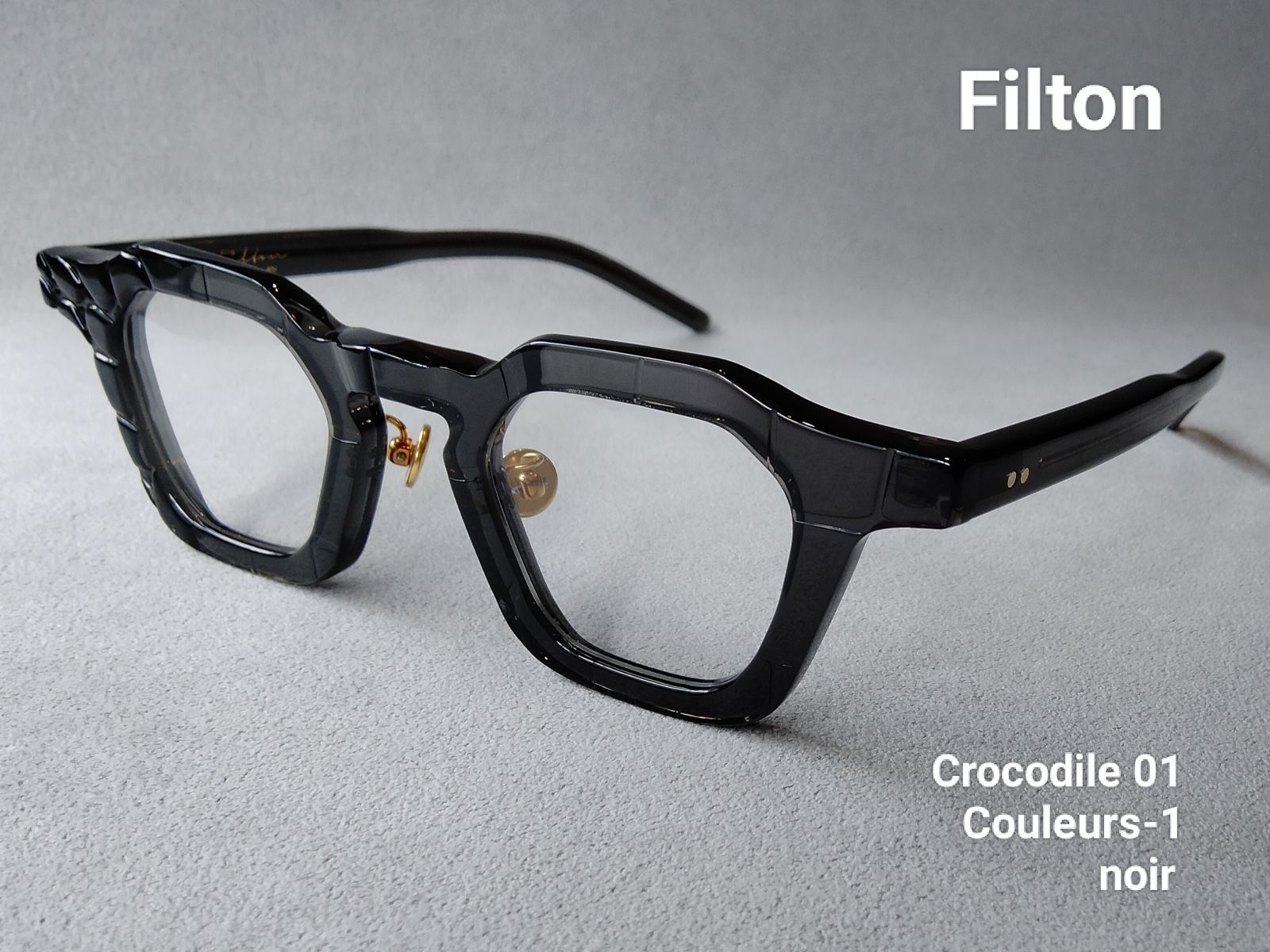 Filton eyewear (フィルトン) 「Crocodile 01」 noir - 1 / 黒 ...