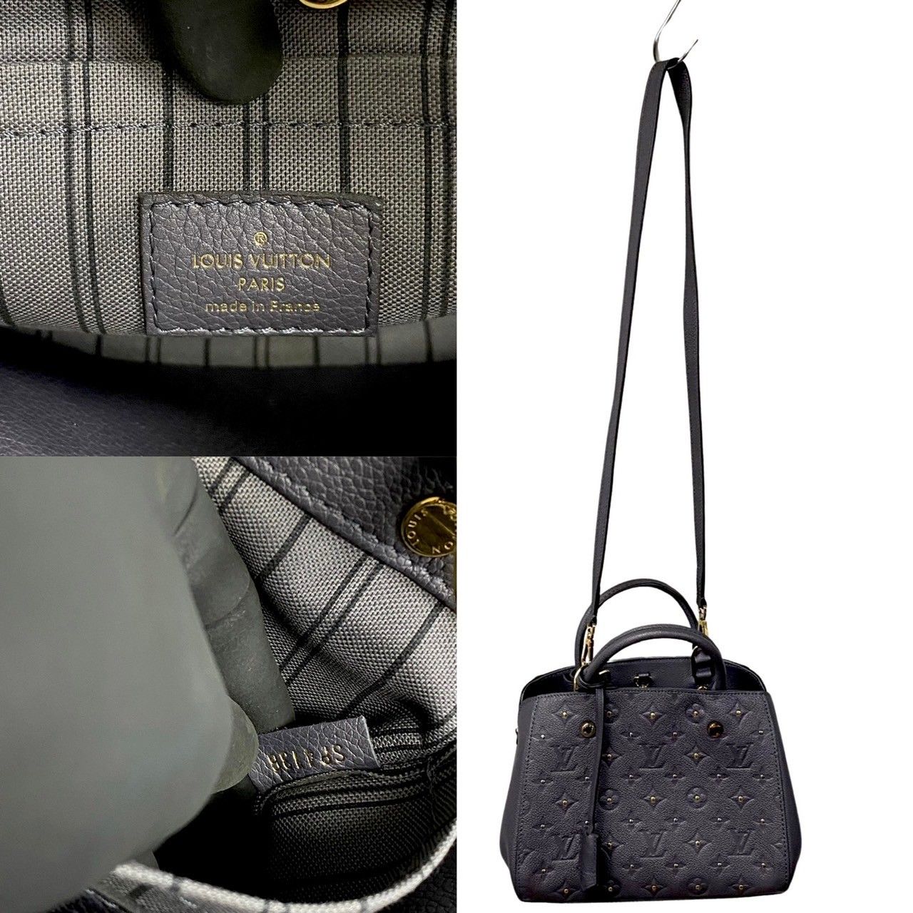 未使用保管品 箱 袋付 LOUIS VUITTON ルイヴィトン モンテーニュBB  モノグラムアンプラント レザー プラティーヌ 2way ハンドバッグ 30942 未使用保管品 箱 袋付 LOUIS VUITTON ルイヴィトン モンテーニュBB