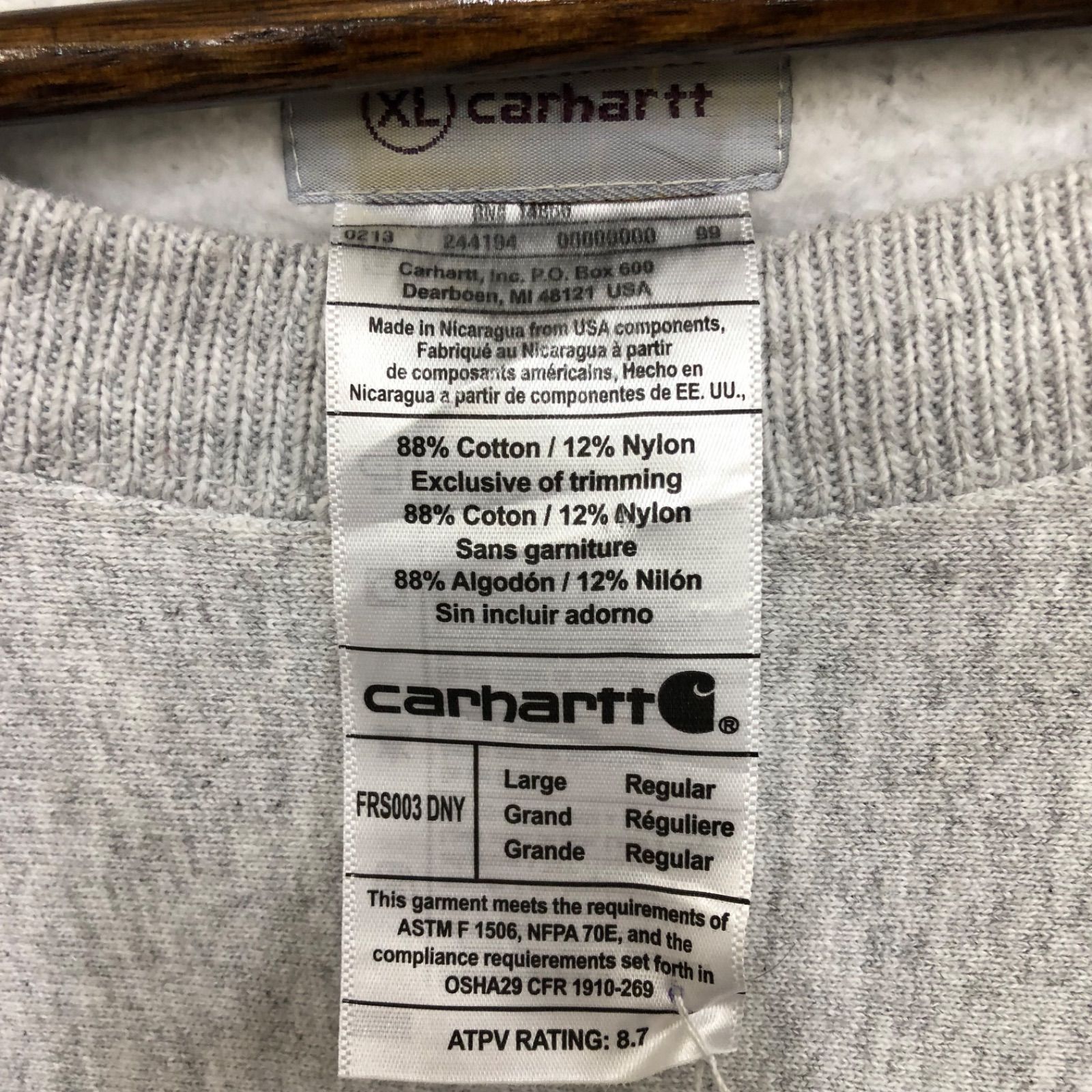 FR carhartt】カーハート/STARTER/スターター/長袖Tシャツ/ロンT/灰色/深緑/グレー/ポケットTシャツ/背中にロゴ刺繍/XLサイズ/ 長袖カットソー/丸襟/sk286 - メルカリ