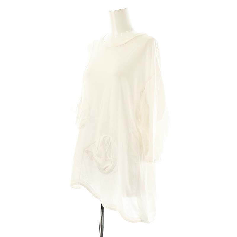 エンフォルド ENFOLD 24SS SOLID WAVE T-SHIRT Tシャツ カットソー 半袖 38 ホワイト /HK ■OS レディース エンフォルド ENFOLD 24SS SOLID WAVE T-SHIRT Tシャツ