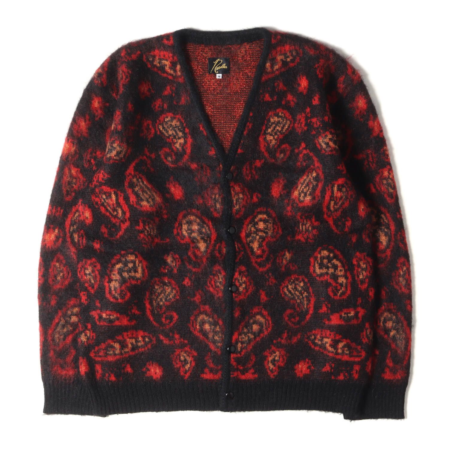 NEEDLES ニードルズ カーディガン サイズ:M 21AW JOURNAL STANDARD ジャーナルスタンダード 別注 ペイズリー モヘア  ニット カーディガン Mohair Cardigan Paisley ブラック レッド 日本製【メンズ】 - メルカリ