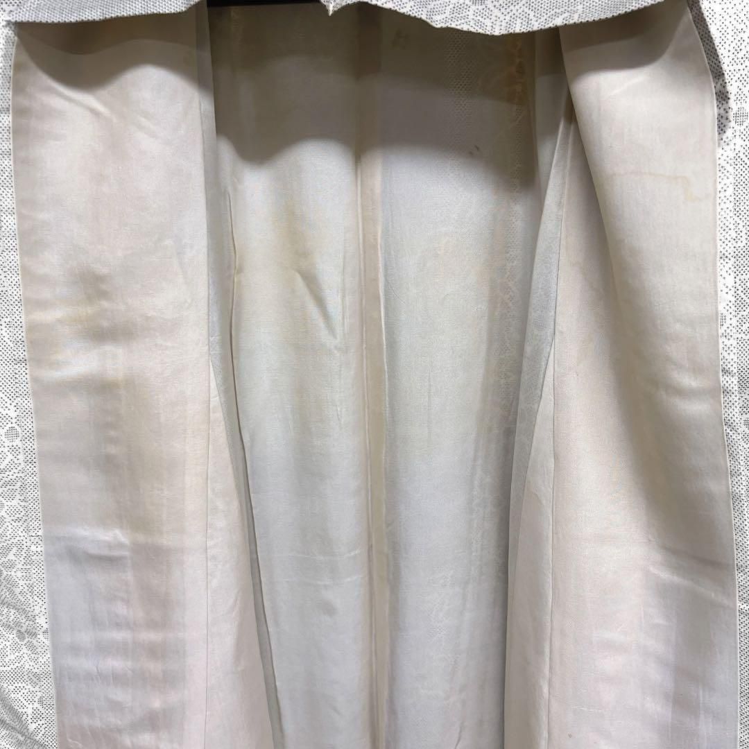 小紋 白大島紬 花模様 ホワイト 購入 着物 082w d