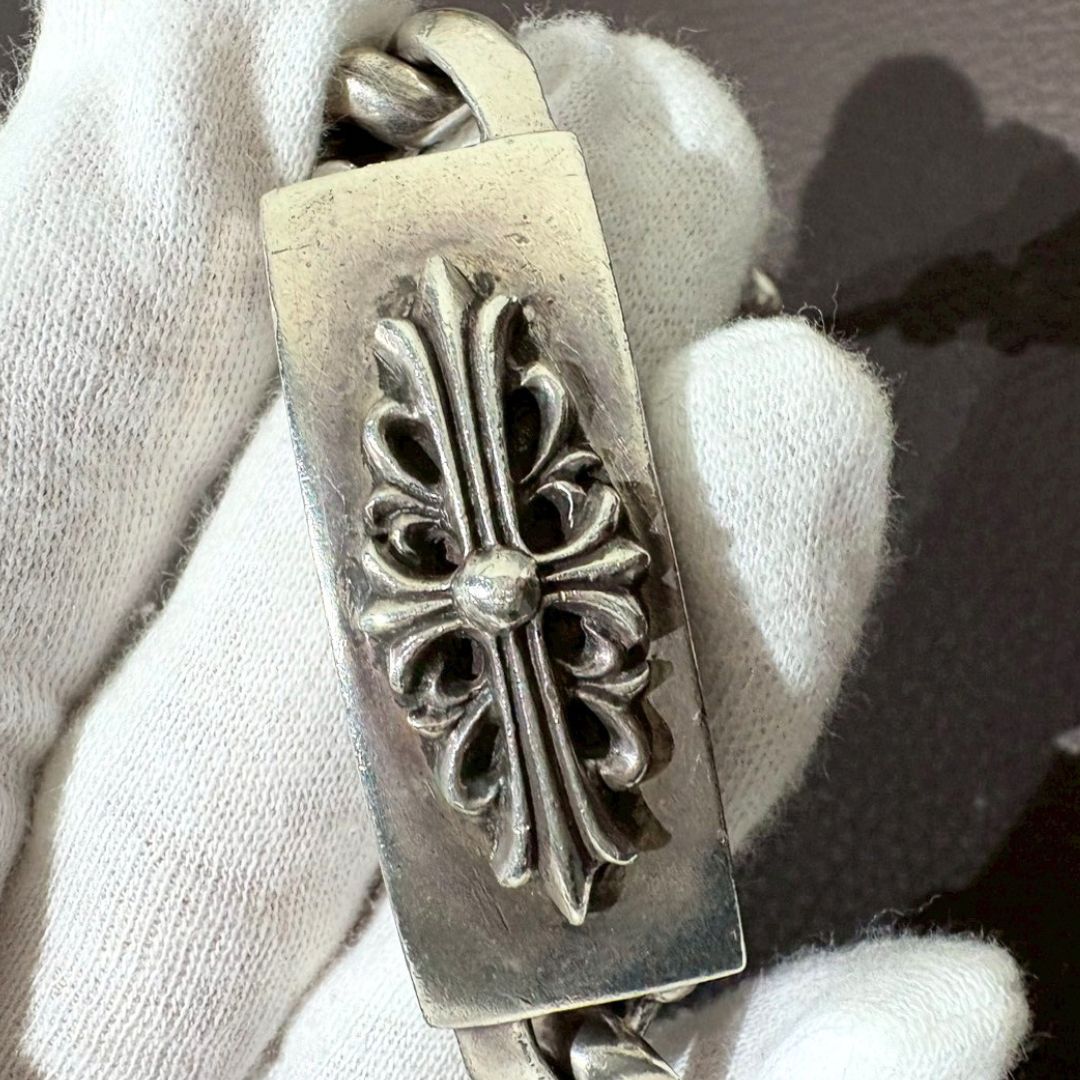 レアCHROME HEARTS ダブルID フローラルダガー ファンシーチェーン クロムハーツ ブレスレット（Chrome Hearts）ダガーハート/フローラル