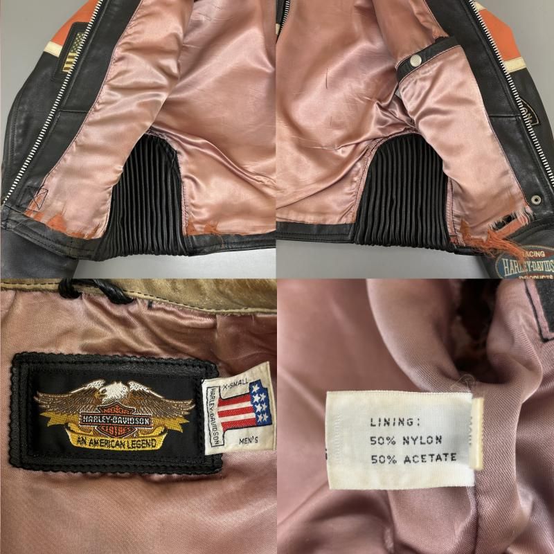 d*9様 ハーレーダビッドソン 星条旗 レザージャケット Harley-Davidson ハーレーダビッドソン ジャケット、上着 レザー