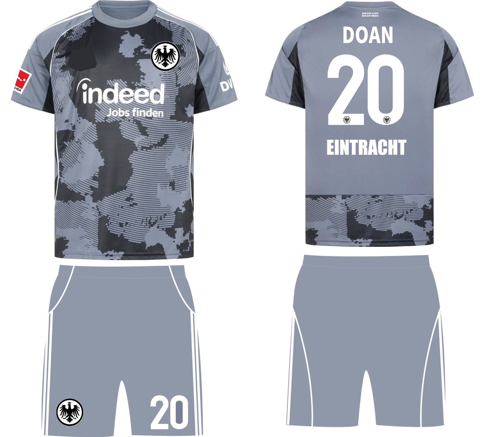 フランクフルトサード サッカーユニフォーム 堂安仕様 DOAN 20番