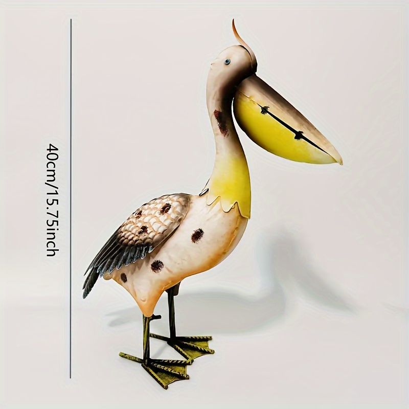 置物 オブジェ ガーデンオーナメント ペリカン 水鳥 バード 青 ピンク 室内 屋外 インテリア 玄関 リビング ダイニング 装飾 庭 ガーデニング 装飾 ガーデン 金属 ギフト インテリア用品 贈り物 雑貨