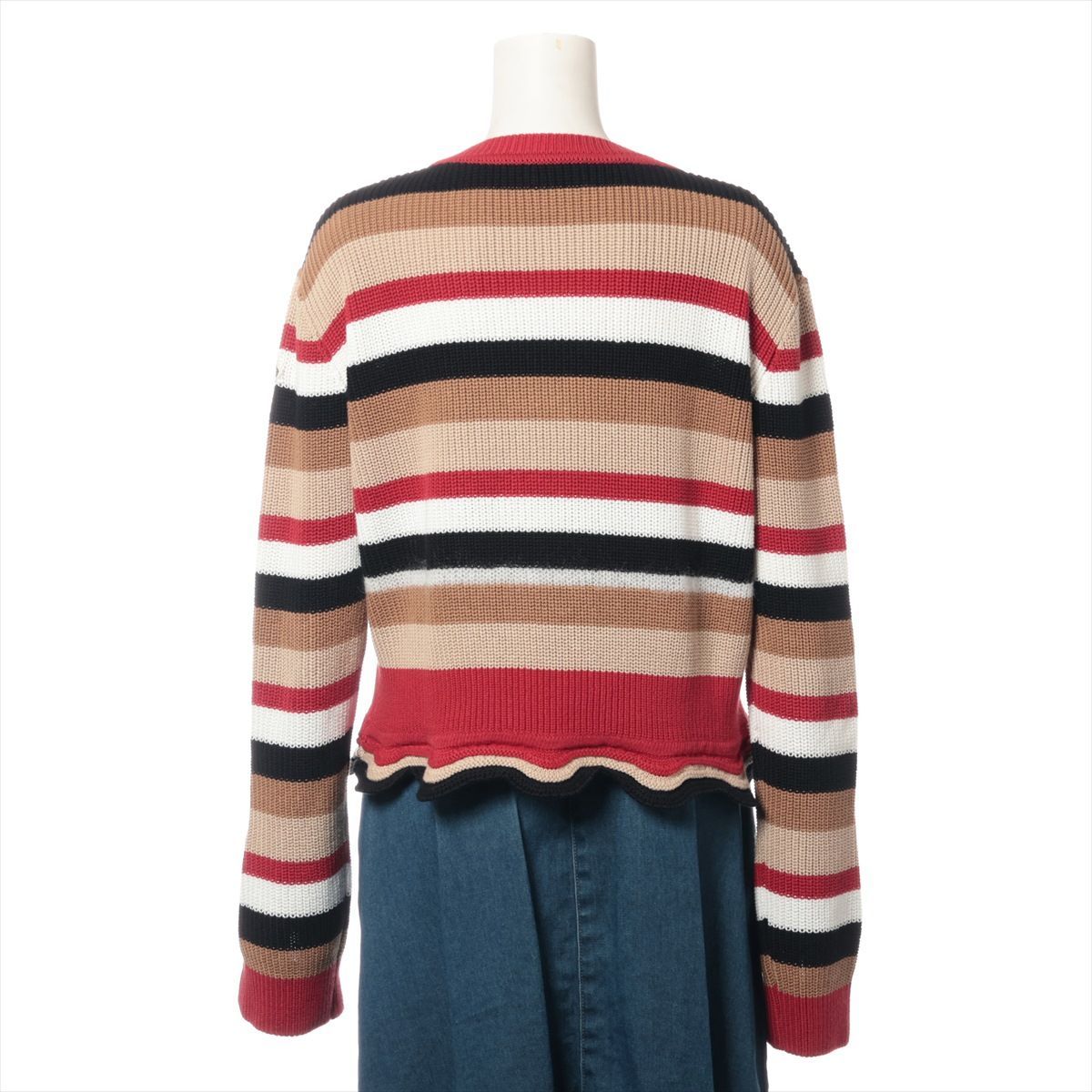 MONCLER モンクレール　ニットトップス　XS　マルチ　ボーダー　クロップド MONCLER モンクレール ニットトップス XS マルチ ボーダー