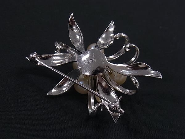 □美品□ 本真珠 アコヤ真珠 パール 約6mm～7mm SV925 ピン
