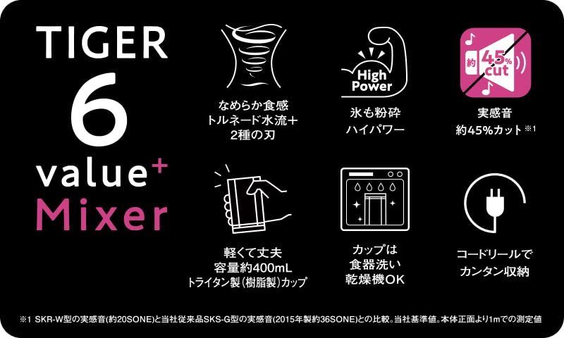 5コンパクト良い音設計400mlブラック タイガー魔法瓶 ミキサー 400ml