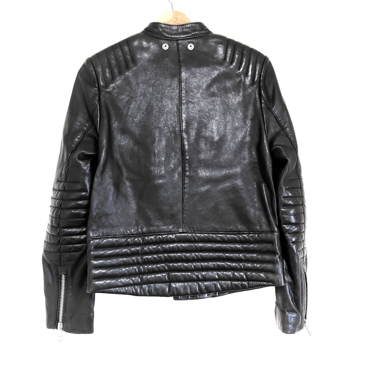 Zadig-Voltaire ザディグエヴォルテール ライダースジャケット サイズS レディース - 黒 長袖 レザー 中綿 秋 冬