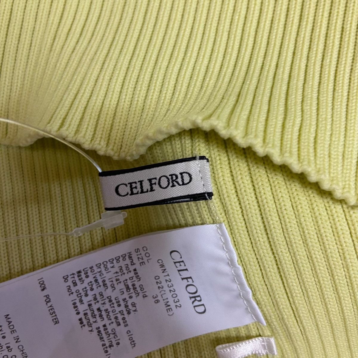 CELFORD(セルフォード) チュニック サイズ36 S レディース美品 - イエローグリーン ハイネック/半袖/ニット - メルカリ