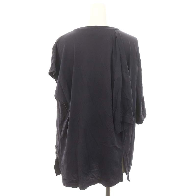 エンフォルド ENFOLD 24 AW ROYAL ORGANIC T-SHIRT カットソー 変形 半袖 38 チャコール MF OS